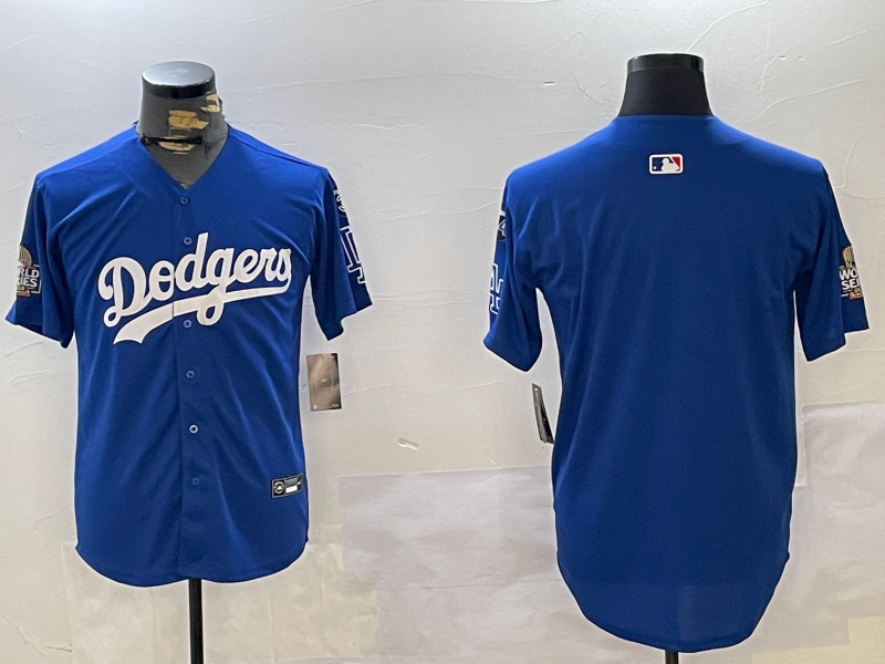 Men Los Angeles Dodgers blank 2024 World series patch blue jersey 20241120e31->los angeles dodgers->MLB Jersey